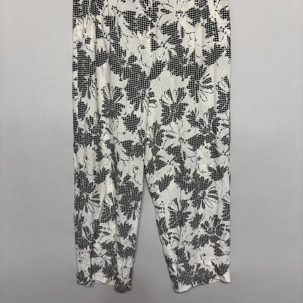 Free People Pull On Wide Leg Pants Size US 8 UK 12 Floral Polyester D126 -8